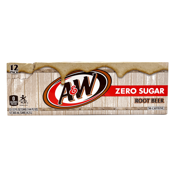 12er Pack A&W Root Beer Zero Sugar 355ml