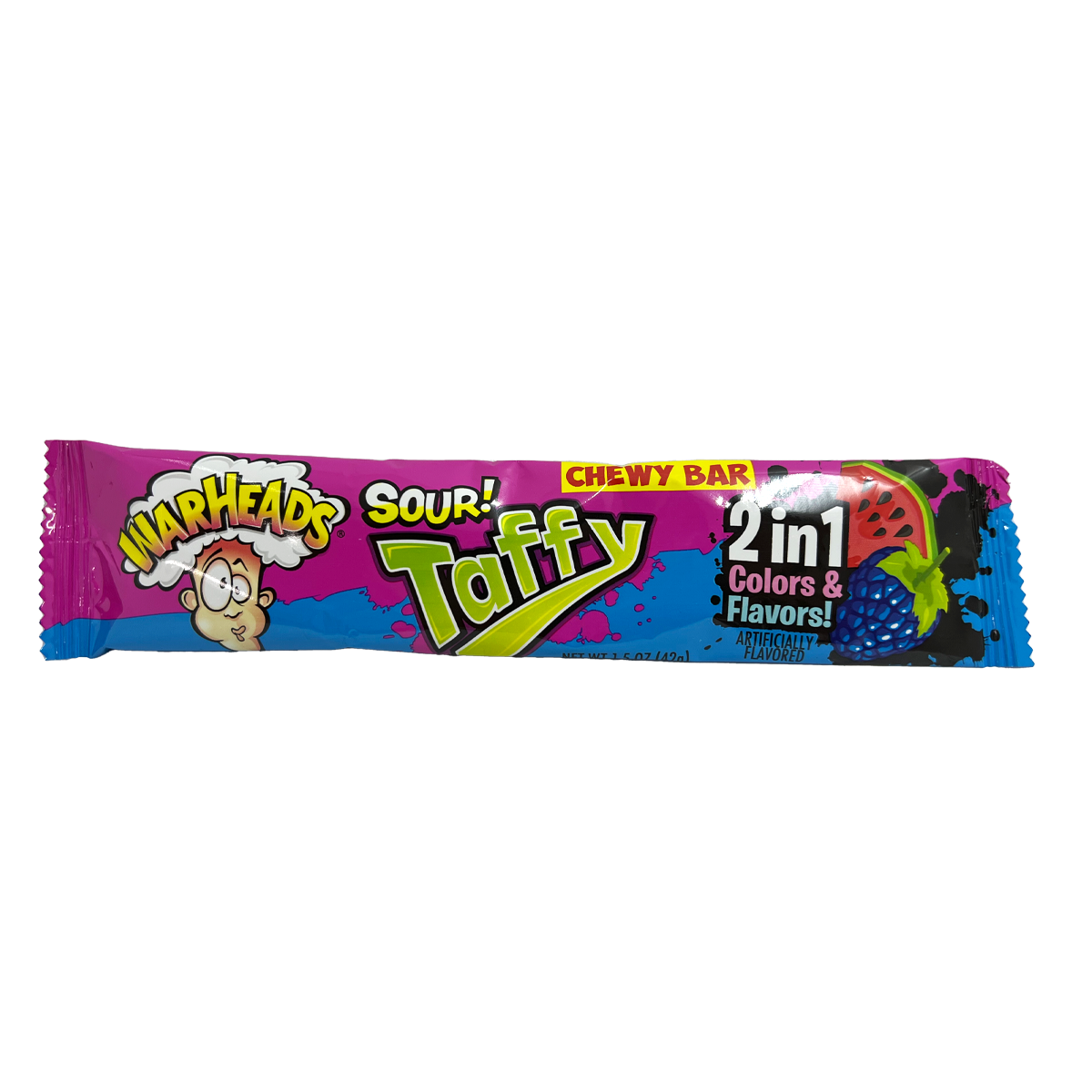 Warheads Sour Taffy Bar 2 in 1 - 42g - MHD 29.09.2023 | Sale % | US Candy