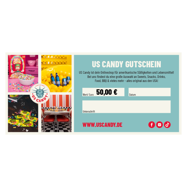 US Candy Gutschein 50,00 Euro